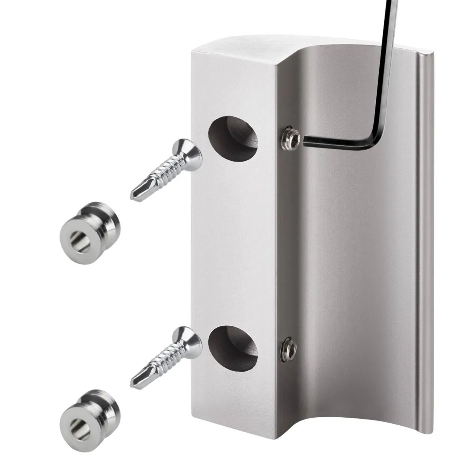 SOTECH Balkontürgriff SEJA II Edelstahloptik 85 x 40 x 20 mm BA 48 mm Aluminium Verdeckte Verschraubung_3