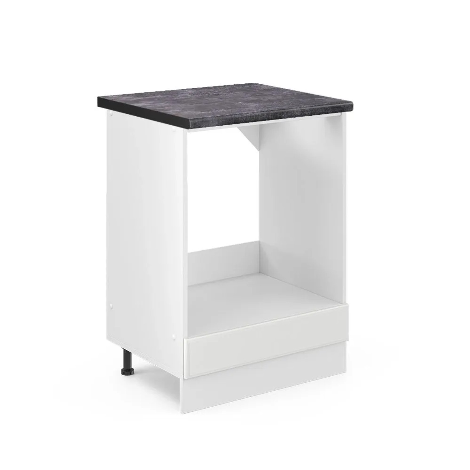 Vicco Herdumbauschrank R-Line Herdschrank Weiß Landhaus Weiß 60 cm AP Anthrazit