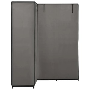 Grauer vidaXL Eckkleiderschrank, 130x87x169 cm, ideal zur Ecknutzung.