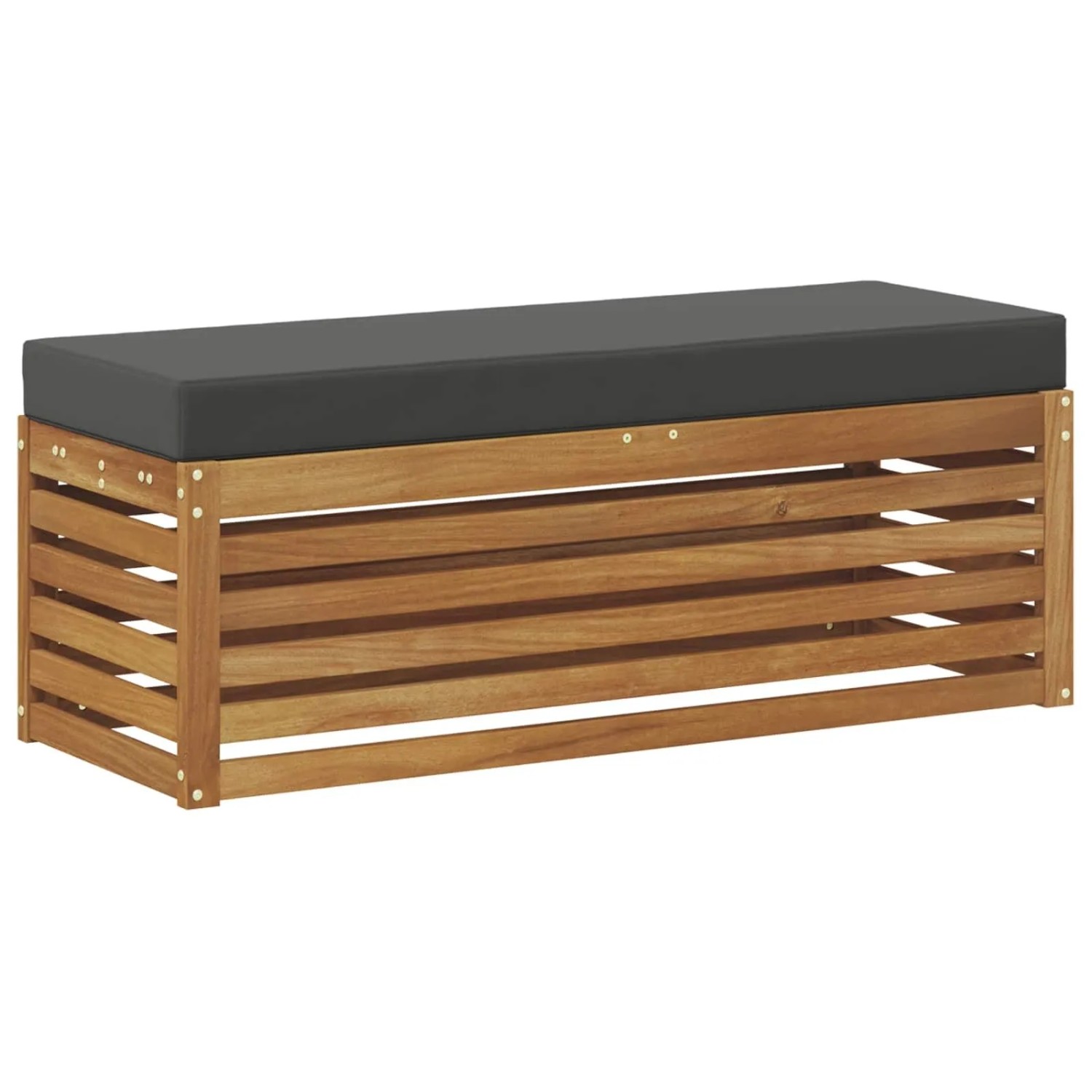 vidaXL Hocker Bank mit Kissen Natur und Anthrazit 115 x 43 x 37 cm 900690