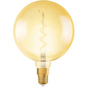 Osram LED-Leuchtmittel E27 in Globeform, 4W, extra warmes Licht, goldfarben.