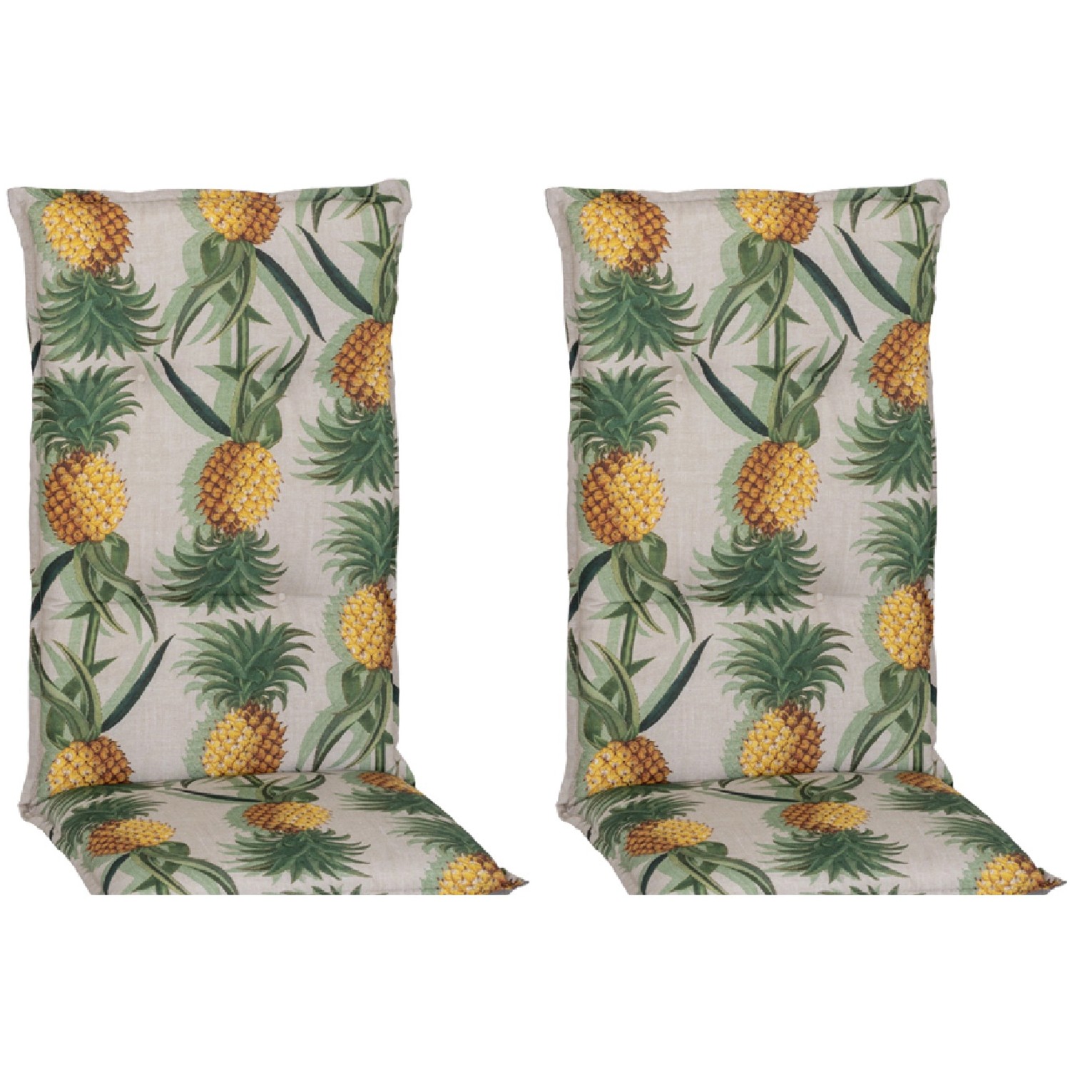 Beo Sitzauflage Hochlehner Treffelstein 2er-Set Ananas-Motiv