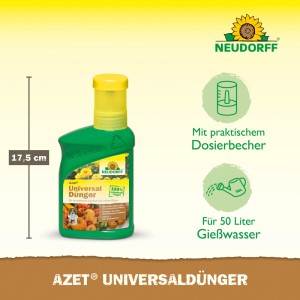 Neudorff Azet Universal-Dünger Flüssig, 250ml Flasche für Wachstum und Ernte.