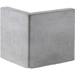 Grauer Winkel-Eckstein 40x40x40 cm für Mauersysteme und Einfassungen.