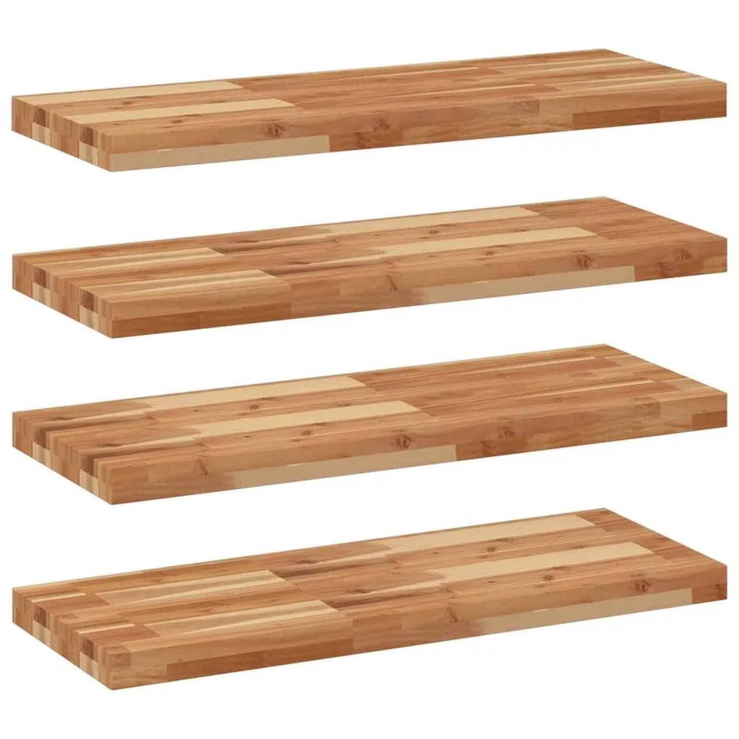 vidaXL Schweberegale 4 Stk 80x30x4 cm Massivholz Akazie Ölbehandelt 3279614