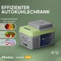 Graue Outsunny Kühlbox mit hellgrünem Deckel, 12L Volumen. Autozubehör zum Kühlen/Gefrieren von -20°C bis 20°C.