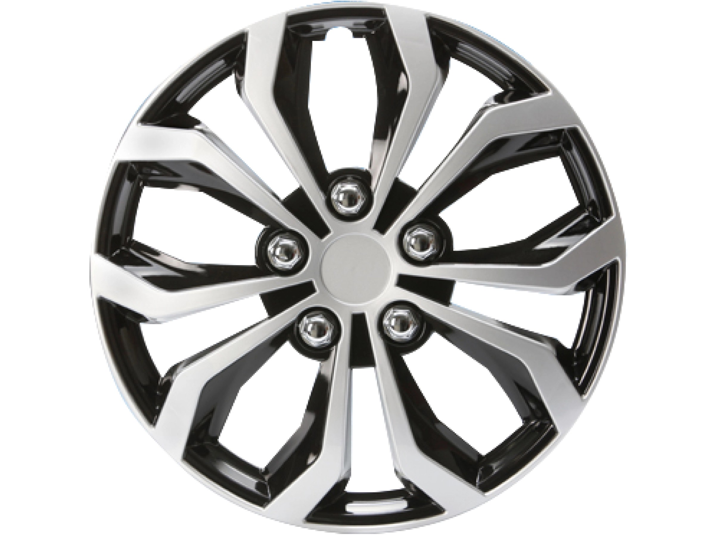 Turbo Silver Black PRO Radzierblenden - Sportlich Für 14-16 Zoll Felgen