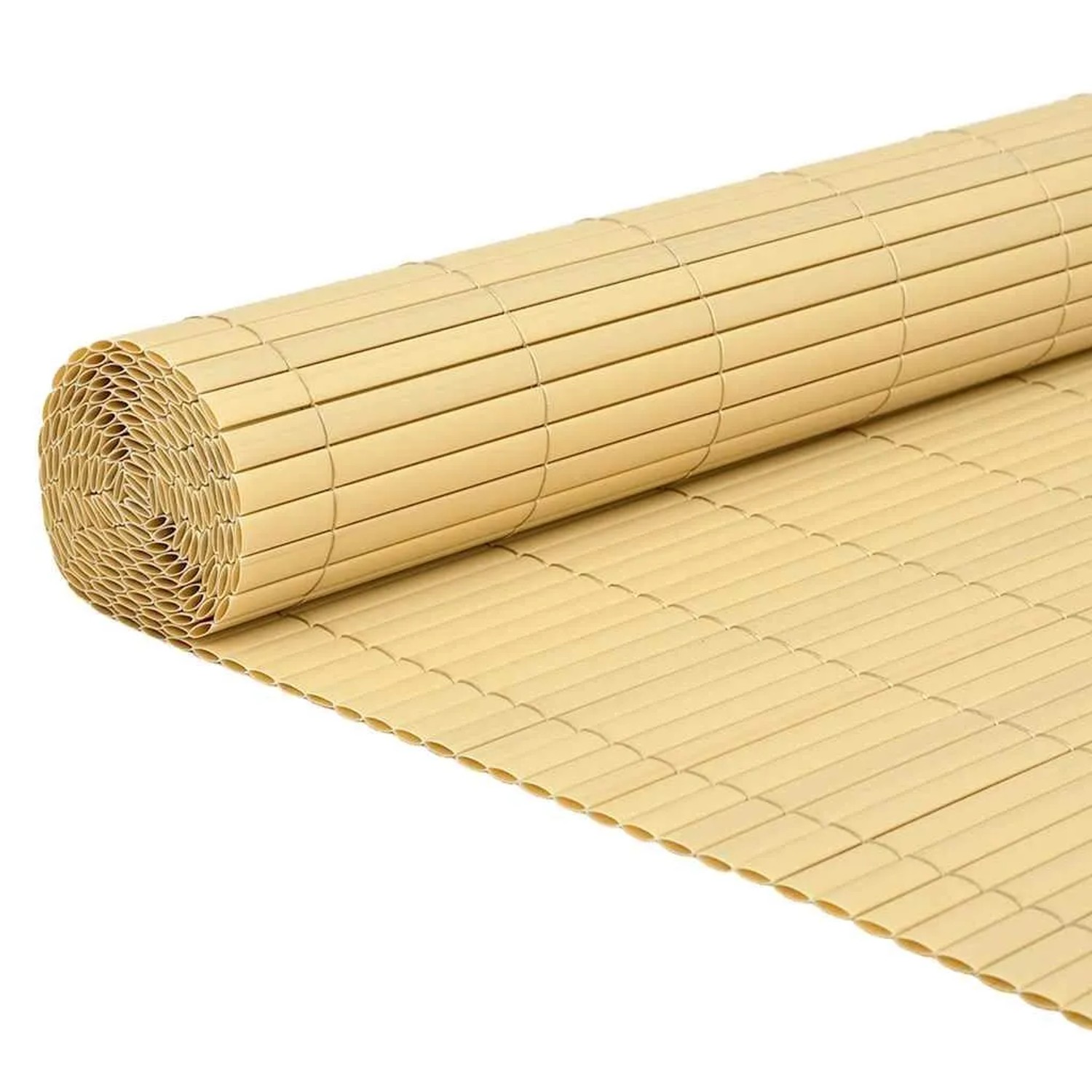 vidaXL Gartenzaun Doppelseitig Gelb 1,8x5 m PVC 42002625 günstig online kaufen