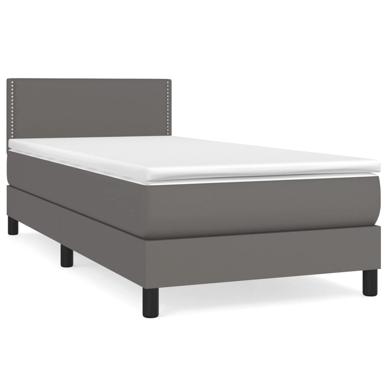 vidaXL Boxspringbett mit Matratze Grau 90x190 cm Kunstleder1389745 günstig online kaufen