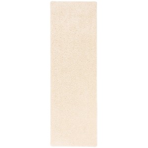 Cremefarbener Snapstyle Langflor Teppich Milano, 80x320cm. Hochfloriger Teppichläufer.