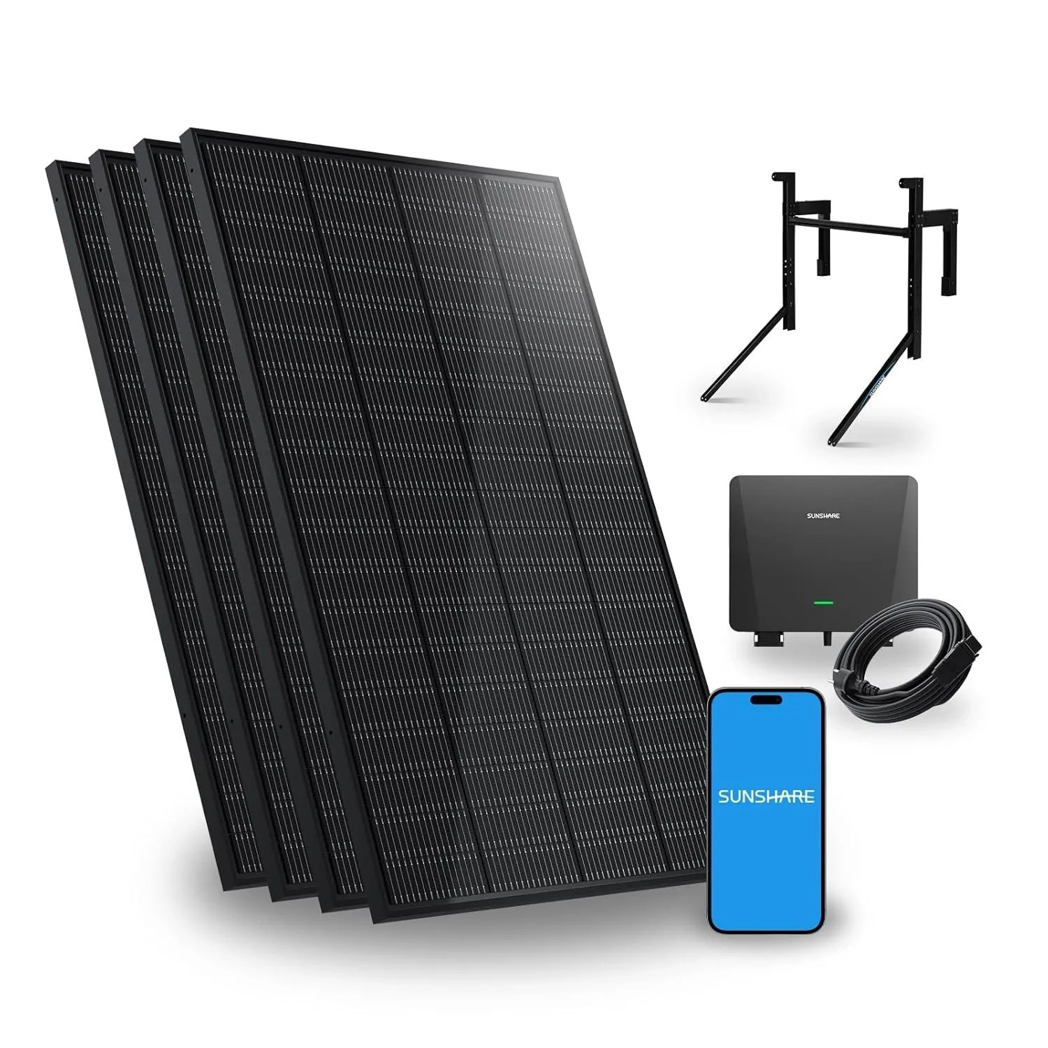SUNSHARE Ray 800W Balkonkraftwerk Mit Halterung Für Betonbalkon 800W PV Komplettset