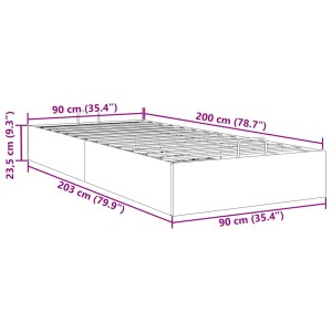 vidaXL Ottoman-Bett ohne Matratze Hellgrau 90x200 cm Stoff 3310847