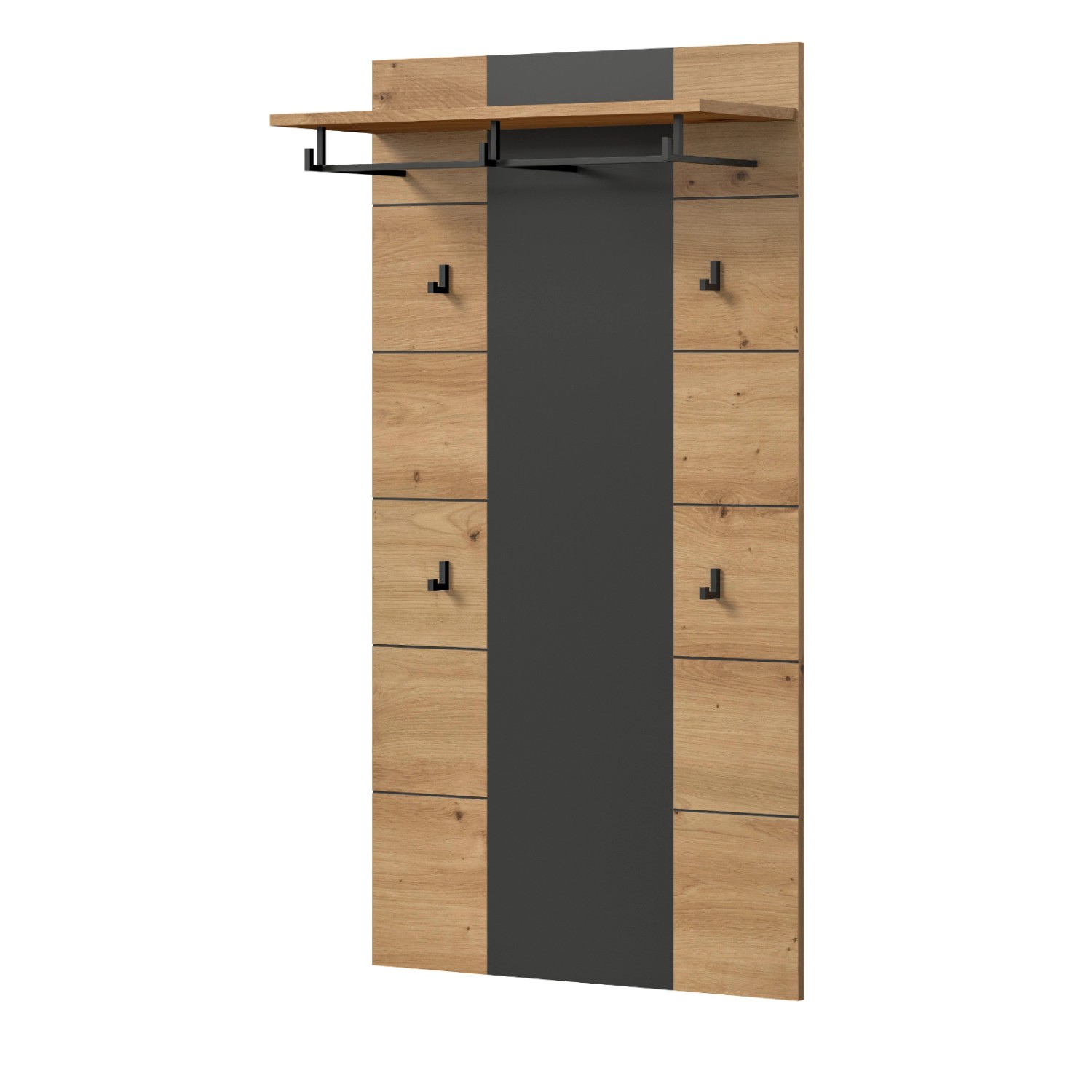 Inn.Furn Garderobenpaneel in Eiche und Grau 80 x 141 cm Cooper