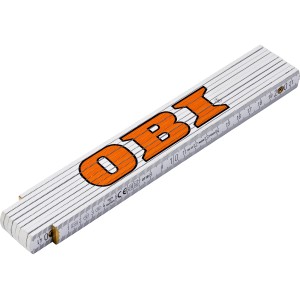 Zollstock aus Holz, 2 Meter, mit OBI Logo, für Messarbeiten.