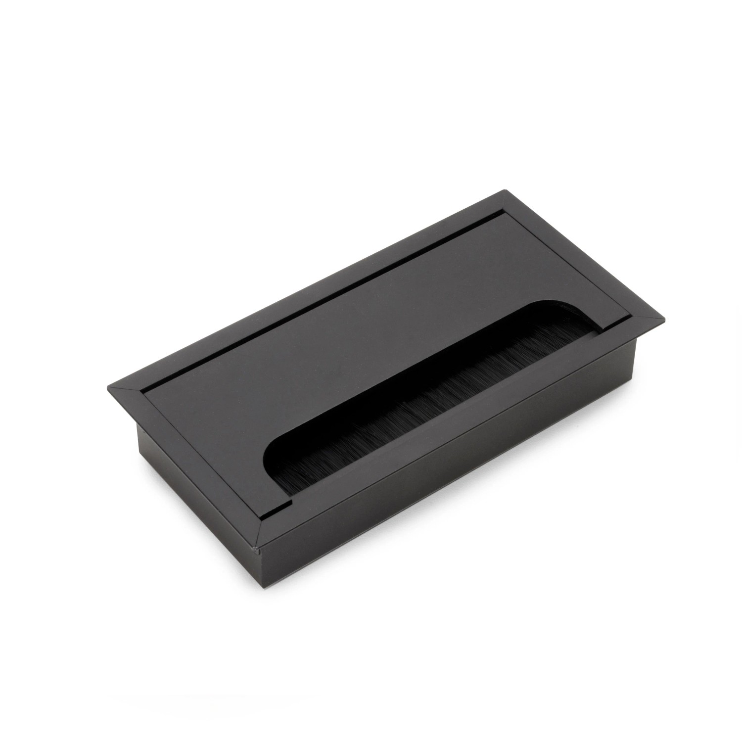 Emuca Quadrum Kabeldurchführungstüllen Rechteckig 159 x 80 mm Versenkt Aluminium Schwarz Metallic
