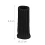 Schwarze Stuhlbeinsocke aus Acryl und Filz, 8,5 x 2,5 cm, für Möbelgleiter und Oberflächenschutz.