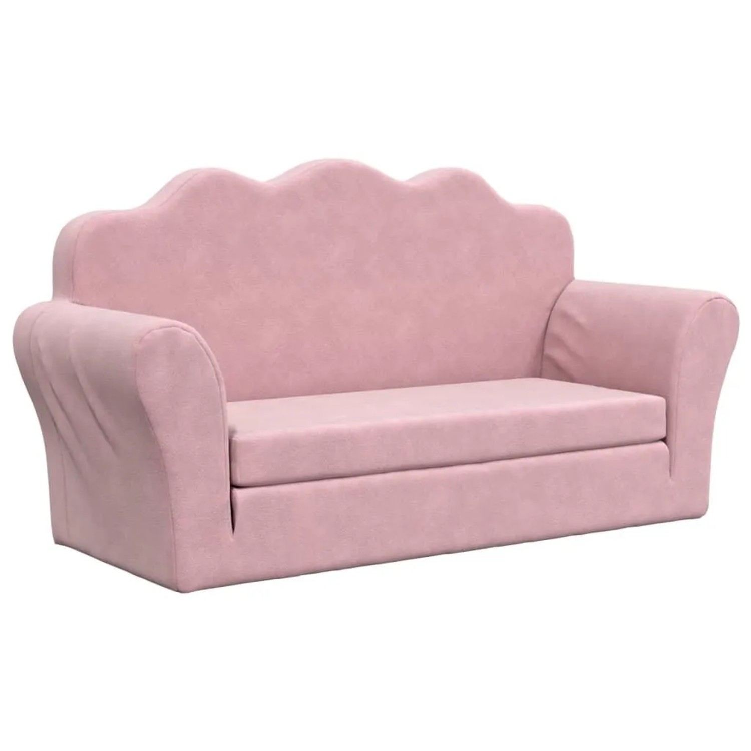 vidaXL Kinder-Schlafsofa 2-Sitzer Rosa Weicher Plüsch 357063