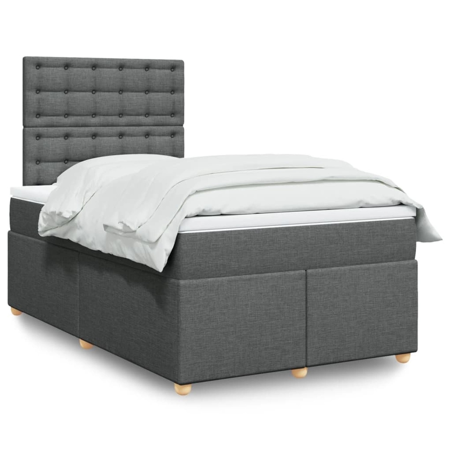 vidaXL Boxspringbett mit Matratze Dunkelgrau 120x190 cm Stoff 3293534 günstig online kaufen
