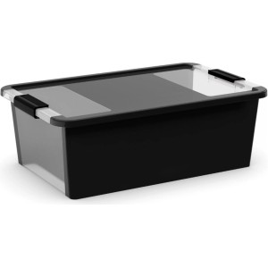 PROREGAL SuperSparSet 2x Mehrzweck Aufbewahrungsbehälter STORAGE mit Deckel HxBxT 19x55x35 cm 26 Liter Schwarz