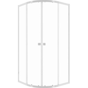 baliv Runddusche DUK-90.20R, 90x90 cm, mit Chrom-Profilen und Schiebetüren aus Klarglas.