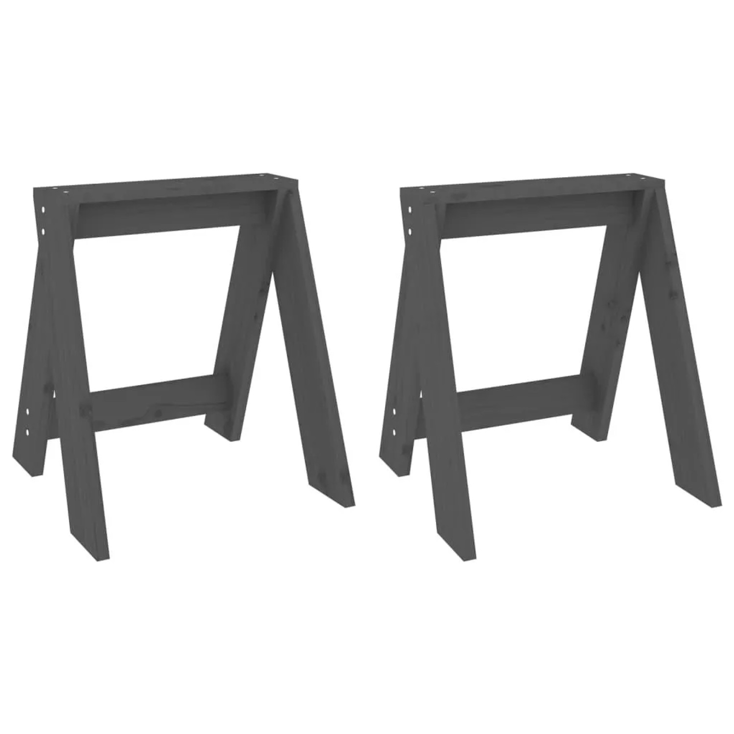 vidaXL Hocker 2 Stk Grau 40x40x45 cm Massivholz Kiefer 823661
