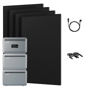 Growatt Balkonkraftwerk Set NEXA 2000 mit Speicher und 4 Glas-Glas Solarmodulen.