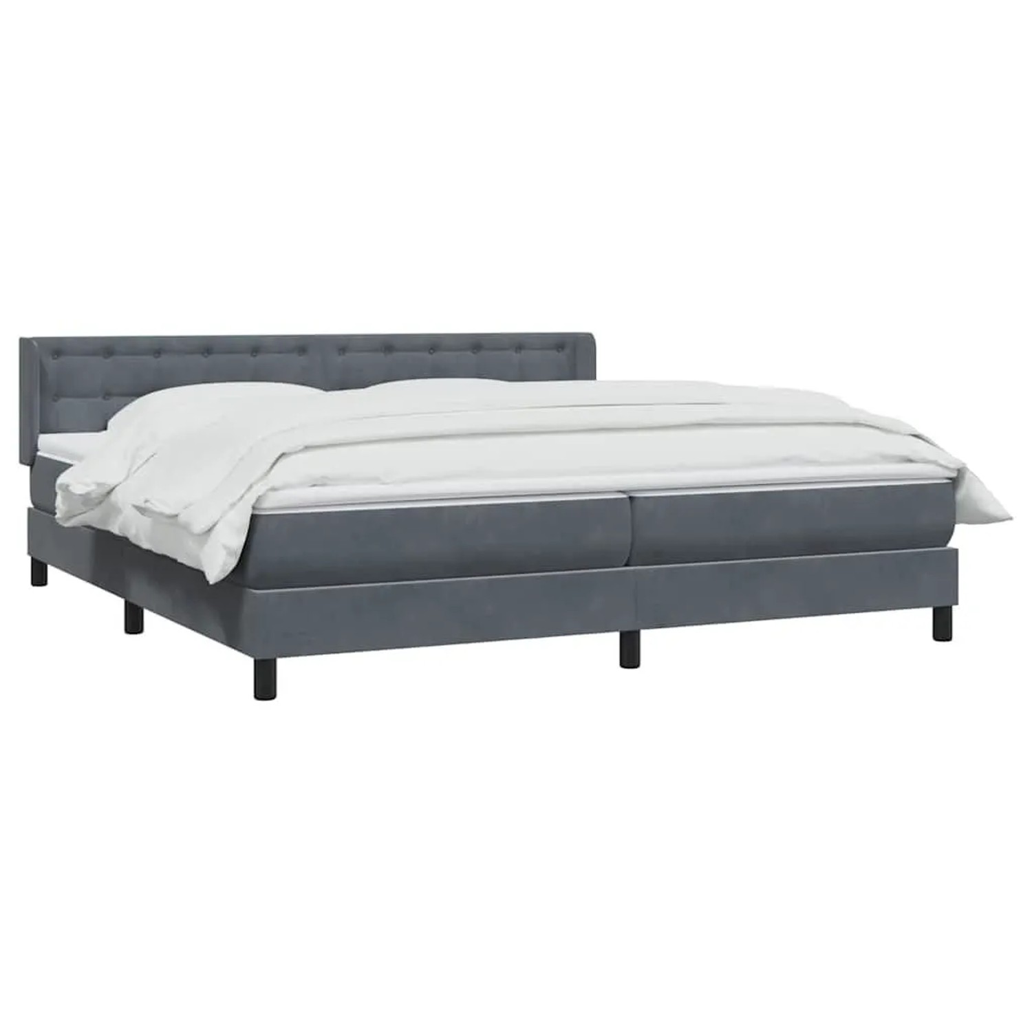 vidaXL Boxspringbett mit Matratze Dunkelgrau 180x210 cm Samt 3318460 günstig online kaufen
