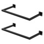 ML-Design 2er Set Wand-Kleiderstange, rechteckig, 30x60cm, schwarz, Stahl.