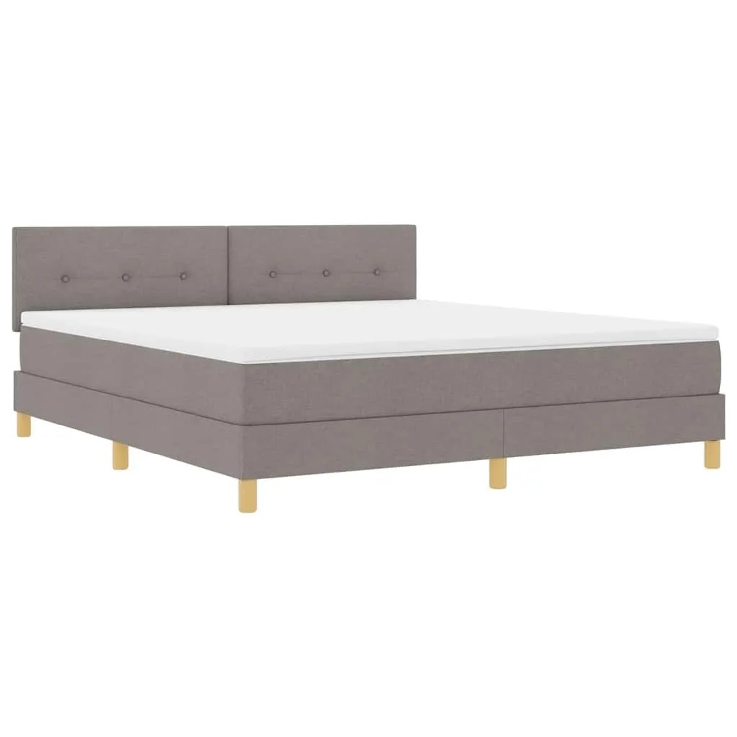 vidaXL LED Boxspringbett mit Matratze mit LED Taupe 180 x 200 cm Stoff 3342461