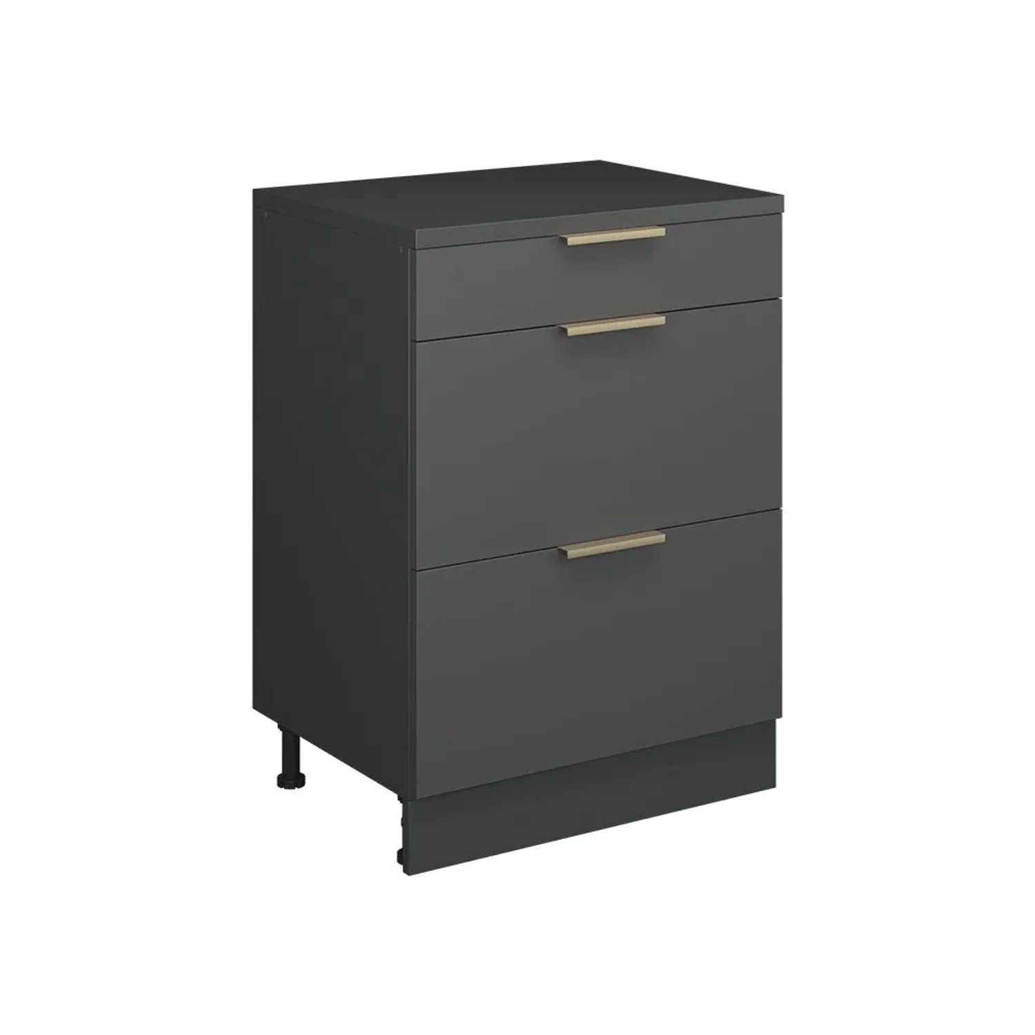 Vicco Erweiterungskommode Rion Anthrazit-Gold/Anthrazit 60 x 84 ohne Schräge mit 3 Schubladen Art Nr 60750