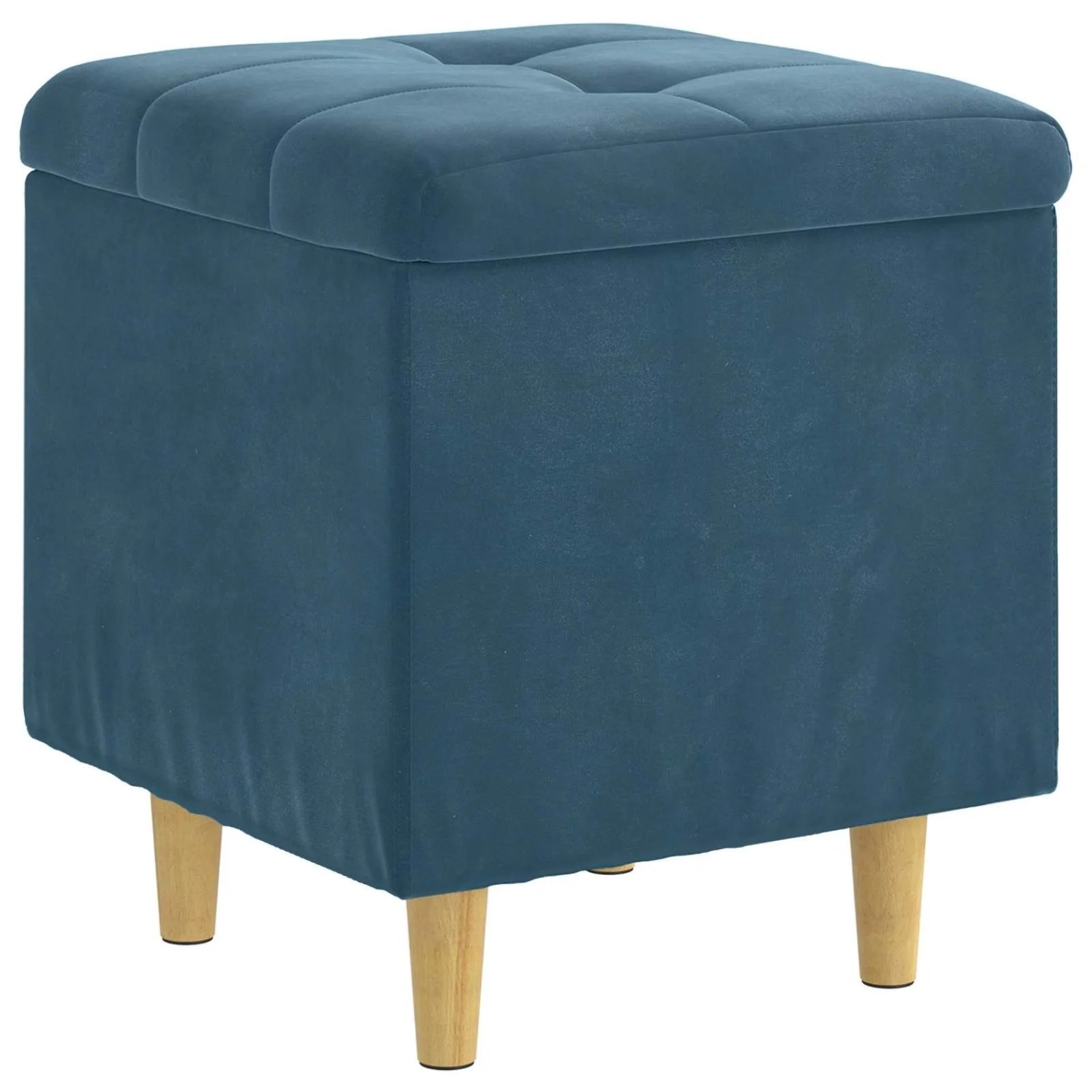 vidaXL Aufbewahrungsottomane mit Kissen Blau 40 x 40 x 45 cm Samt 876809