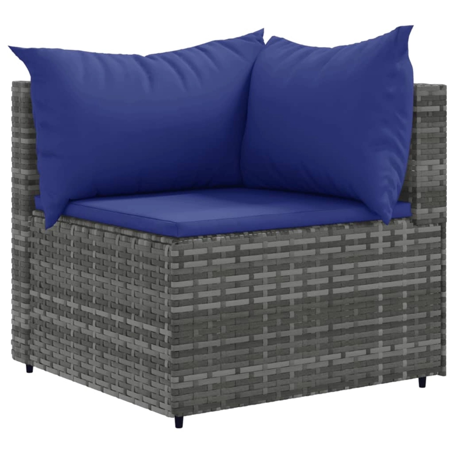 vidaXL 5tlg GartenLoungeSet mit Kissen Grau Poly Rattan Modell 60