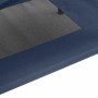 Detailaufnahme: Marineblaues vidaXL Hundebett aus Stahl mit Netzgewebe.