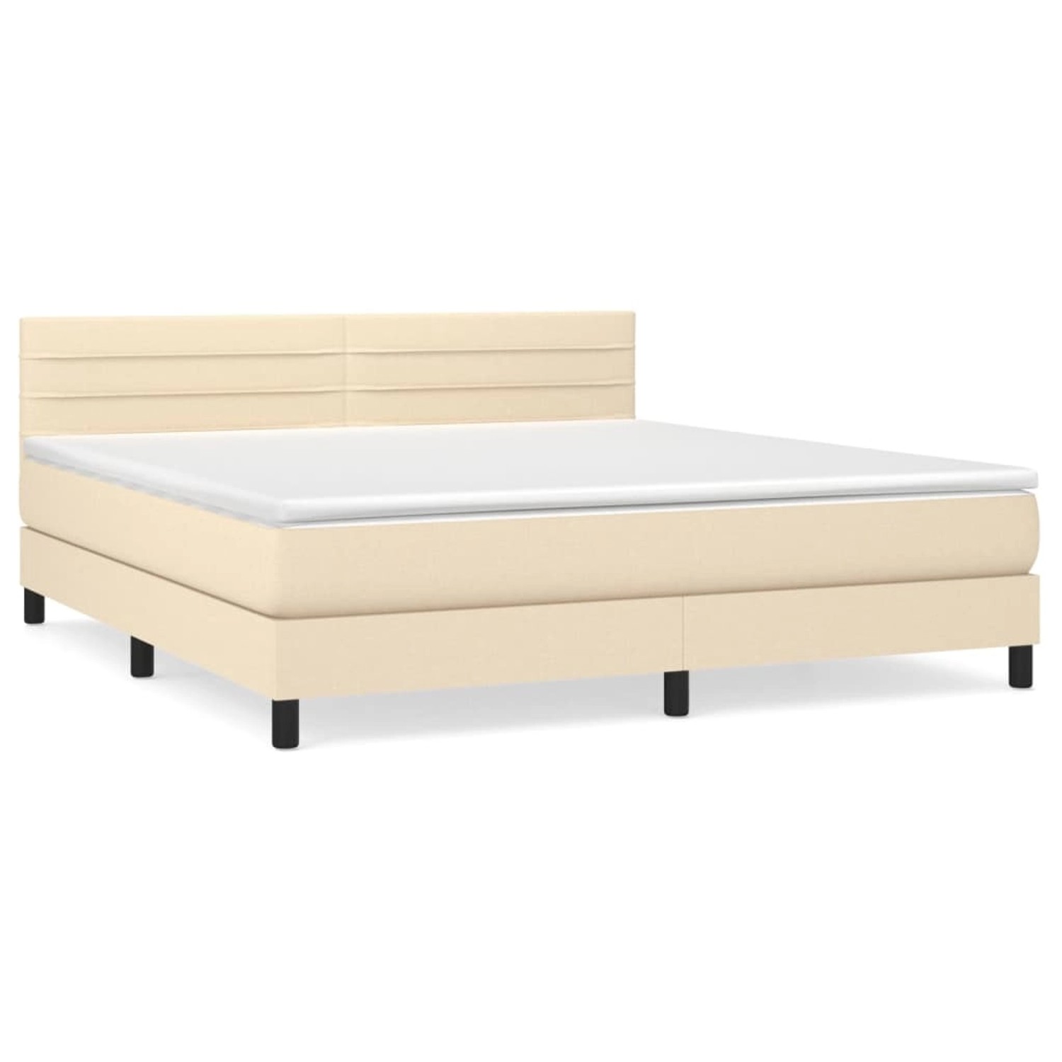 vidaXL Boxspringbett mit Matratze Creme 180x200 cm Stoff1371208 günstig online kaufen