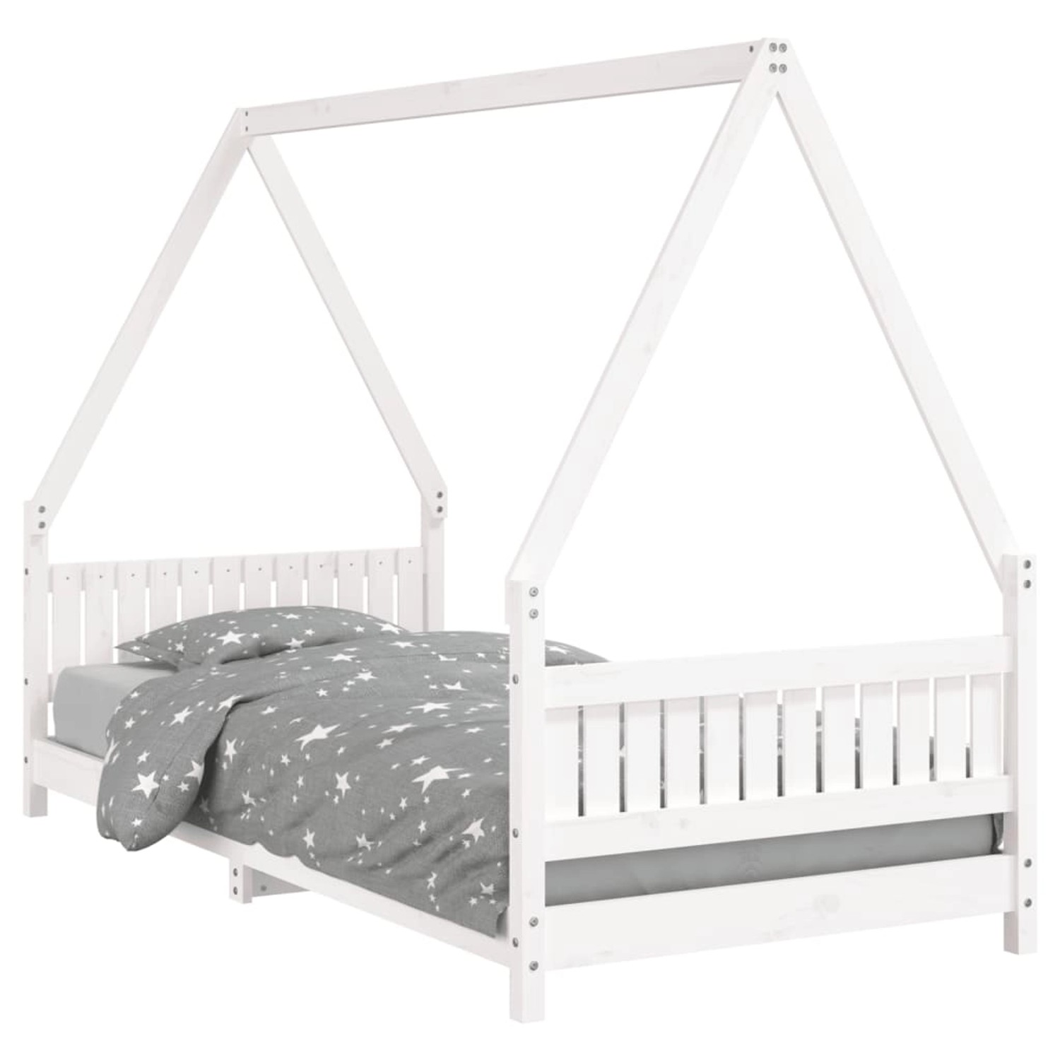 vidaXL Kinderbett Weiß 90x200 cm Massivholz Kiefer 834499 günstig online kaufen
