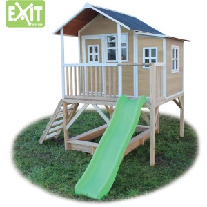 EXIT Loft 550 Holzspielhaus mit Rutsche, Sandkasten und Leiter für Kinder