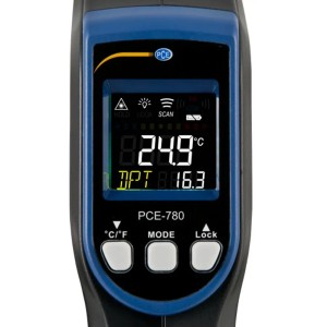 PCE Instruments 780 Feuchtemessgerät zur Messung von Temperatur und Luftfeuchtigkeit.