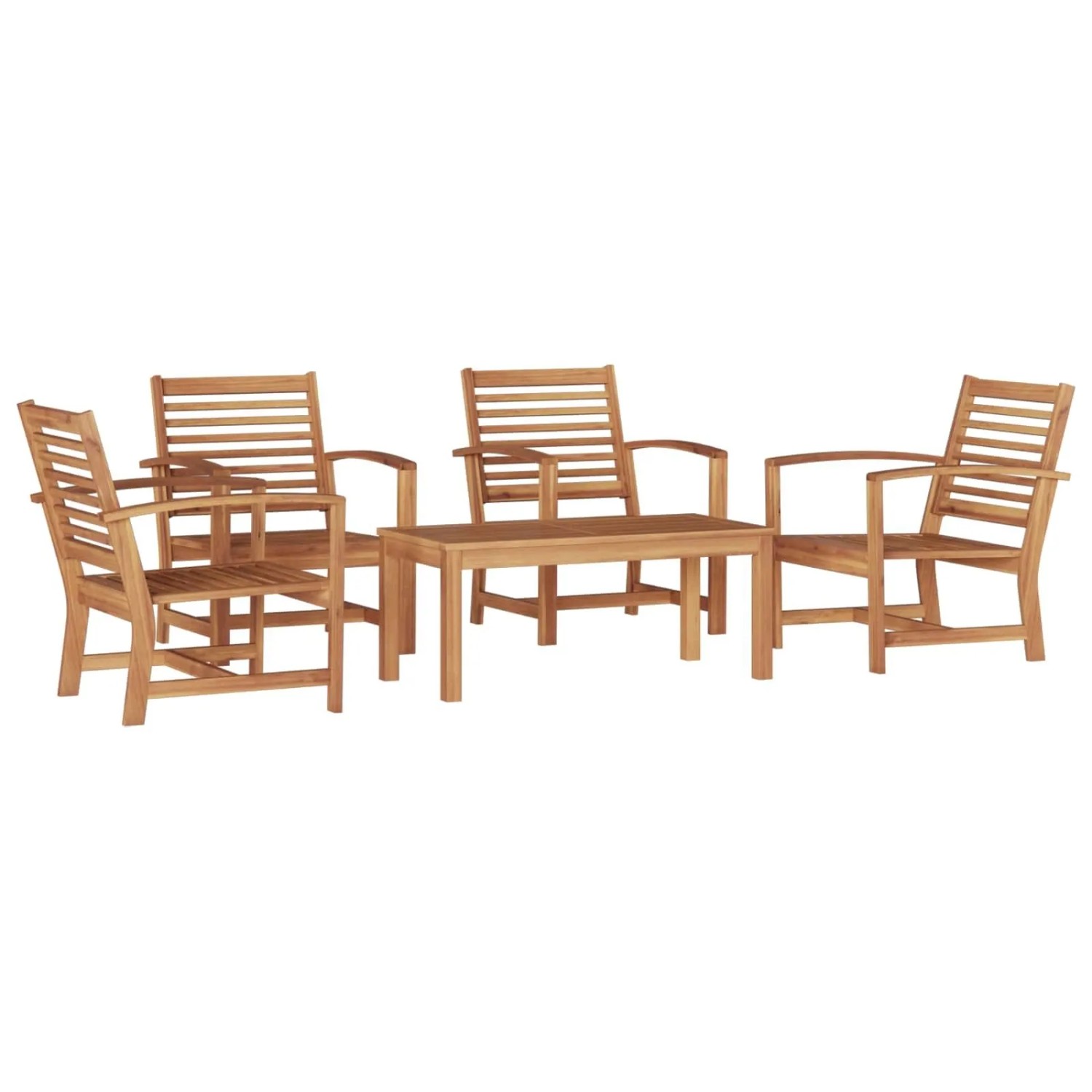 vidaXL Gartensofa-Set 5 Stk Natur Massivholz Teak 3356861