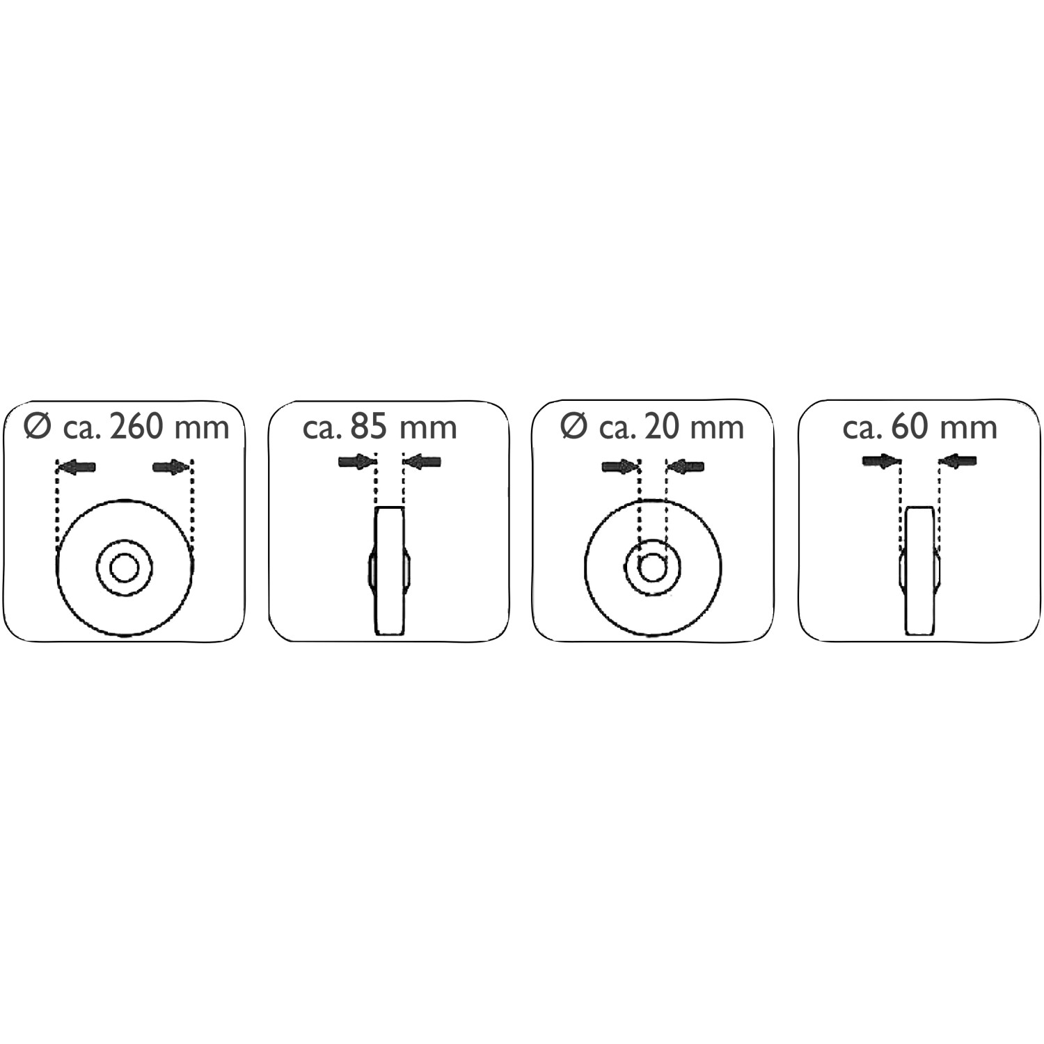 KOTARBAU 2er Set Sackkarrenrad Vollgummi 260x85 Mm 3.00-4 4PR – Mit Achse, Für Bollerwagen & Co.