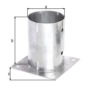 Alberts Aufschraubhülse, feuerverzinkt, 121x147mm, für Pfostenmontage ohne Beton