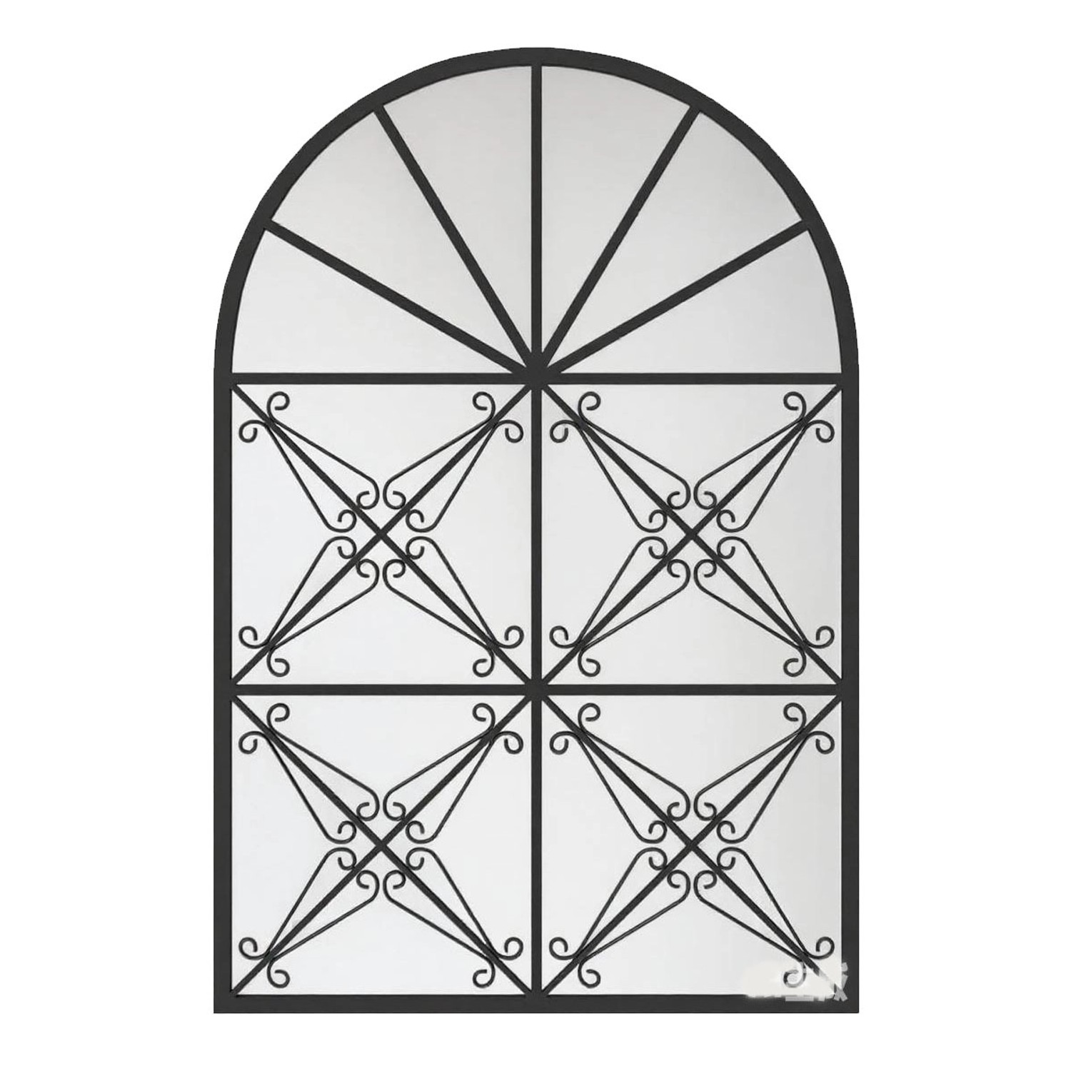 Costway Wandspiegel mit Fensteroptik 58 x 87 cm Schwarz günstig online kaufen