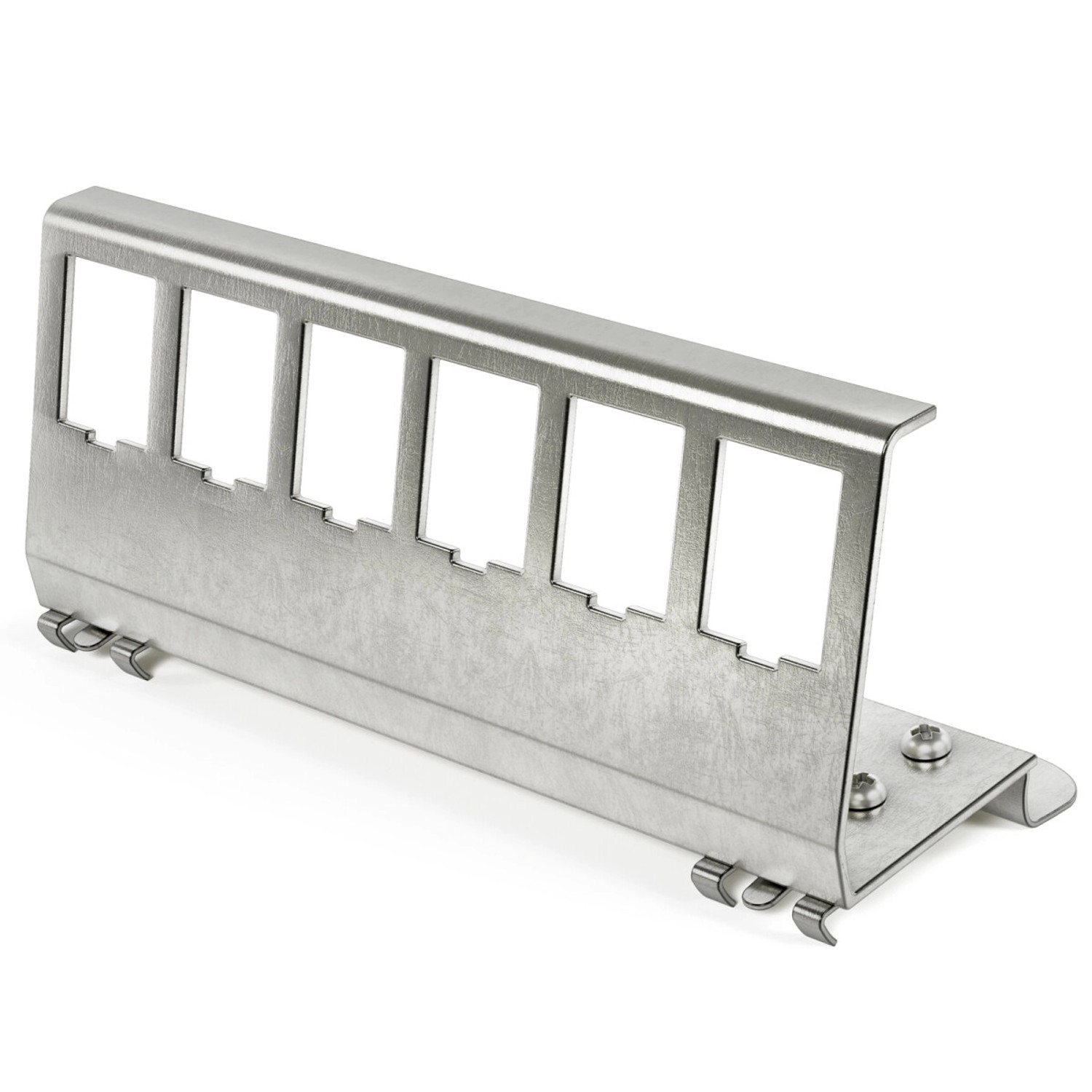 hb-digital Hutschienenadapter für 6 Keystone Modul Edelstahl für 35mm DIN-Schienen