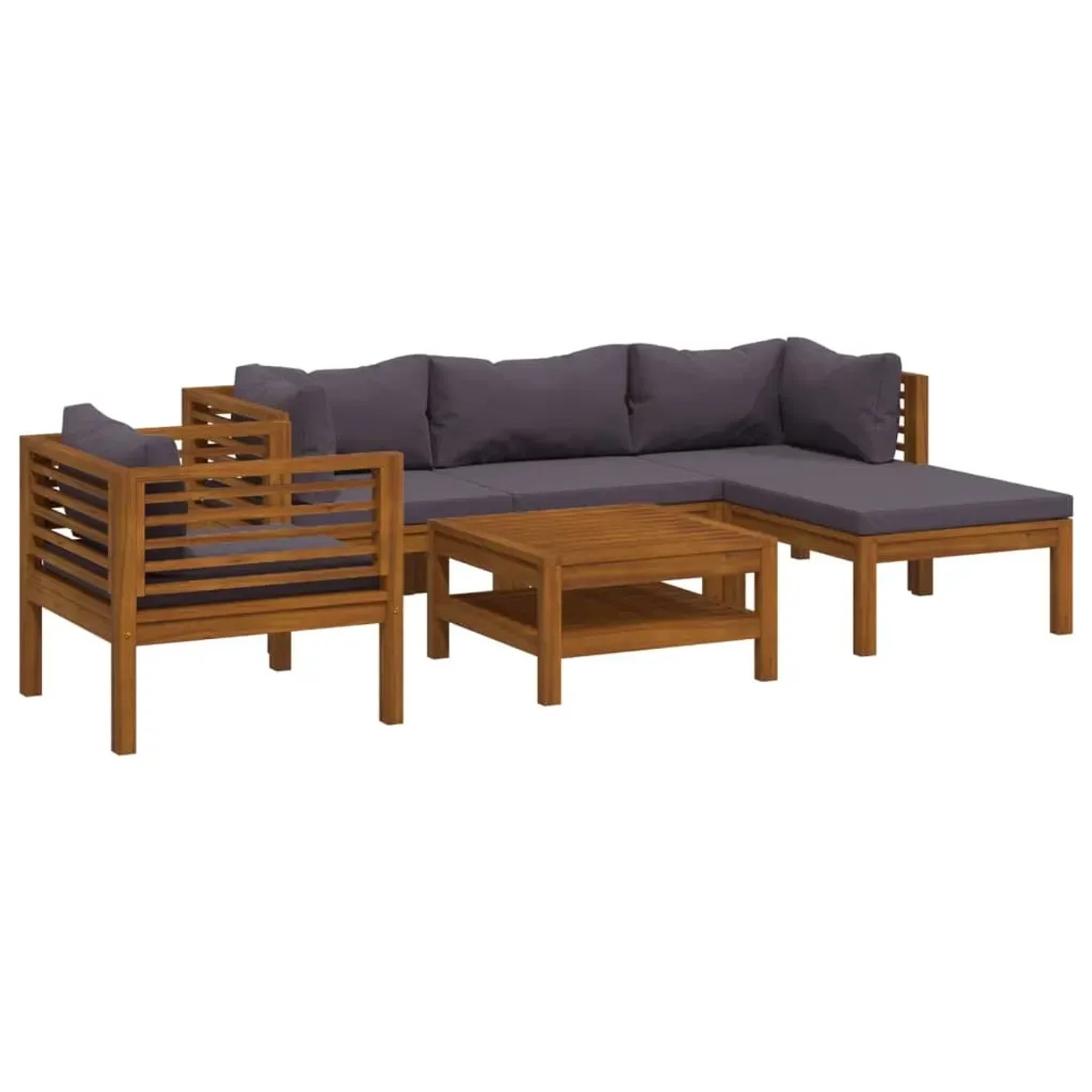 vidaXL 6-Tlg Garten-Lounge-Set mit Auflage Massivholz Akazie 3086896