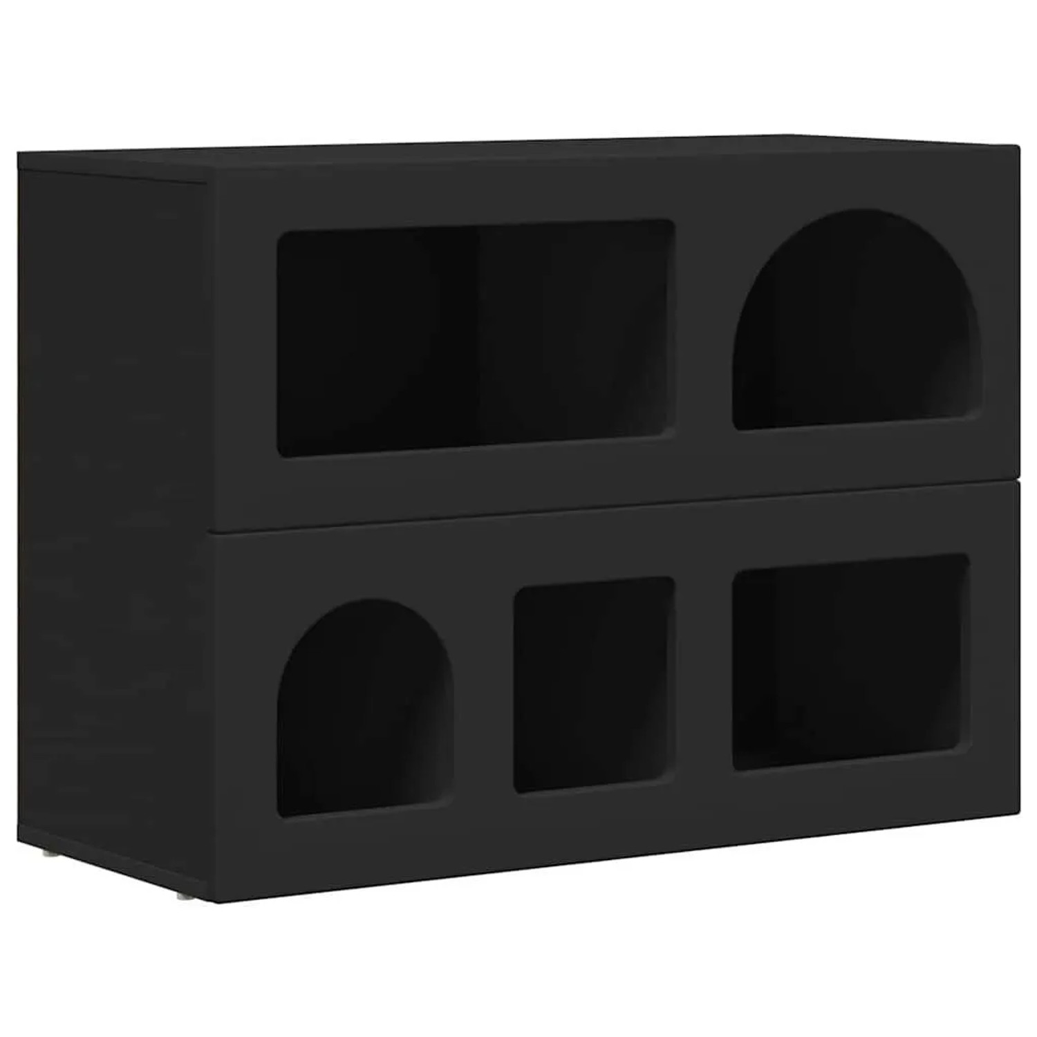 vidaXL Sideboard Schwarz 80,5 x 35 x 59 cm Holzwerkstoff 891325 günstig online kaufen