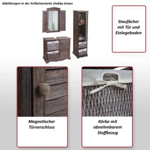 MCW Badezimmerset H20 3-teilig Shabby Braun