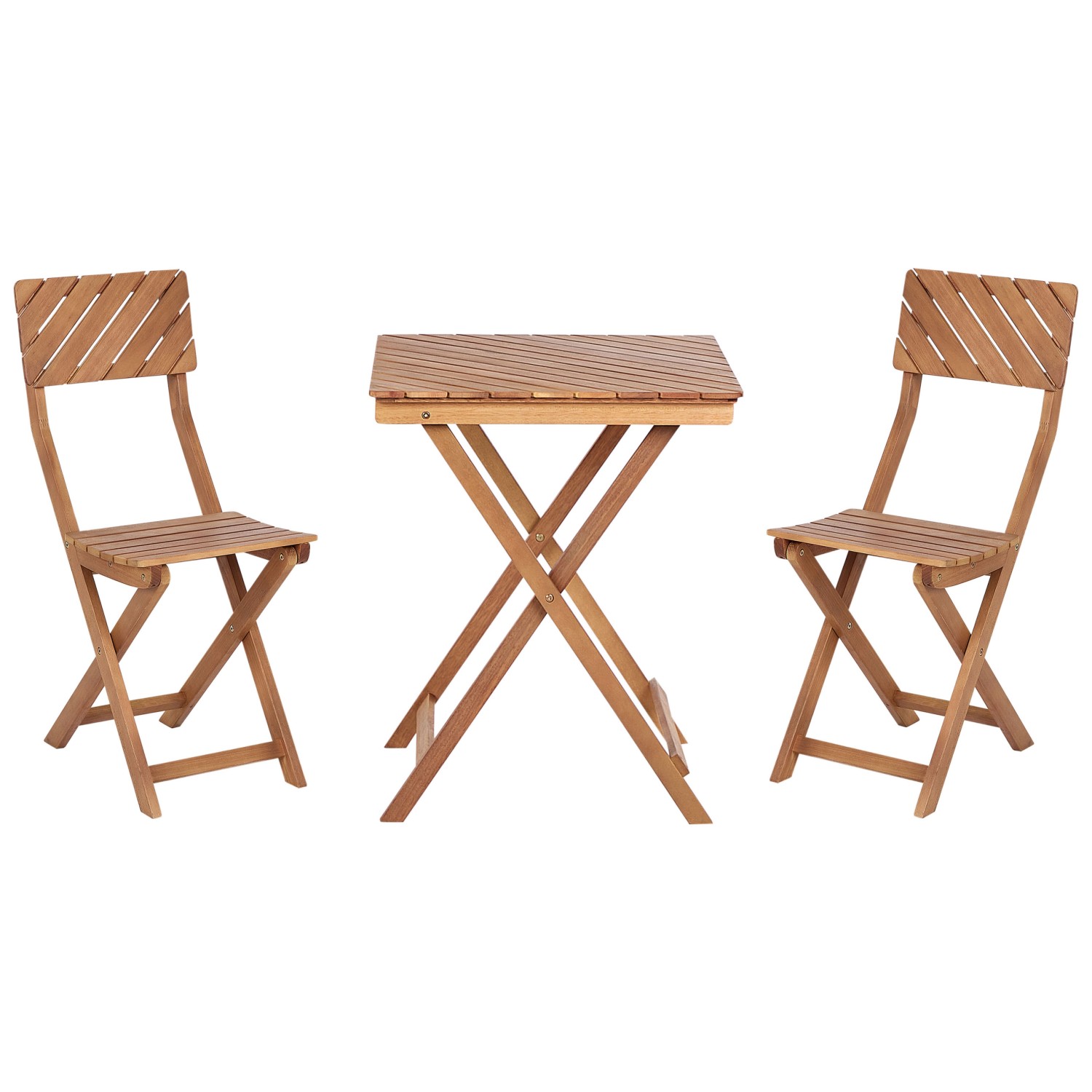 Beliani Bistro Set ARDORE Dunkler Holzfarbton