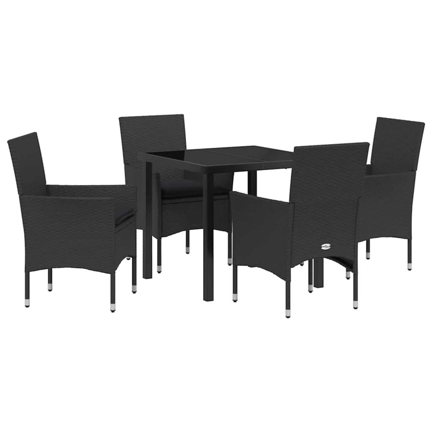 vidaXL Garten Essgruppe mit Kissen 5-Tlg Schwarz Poly Rattan 3379773 günstig online kaufen