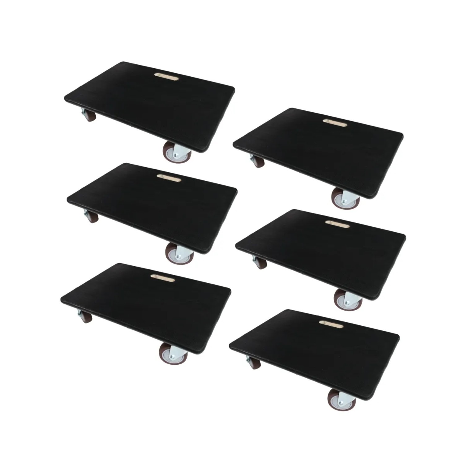 PROREGAL MegaDeal 6x Transportroller 4 Rollen HxBxT 15x40x60 cm Traglast 500kg Gummibelag