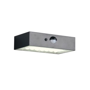 Moderne, schwarze LED-Außenwandleuchte Elvas mit Bewegungsmelder.