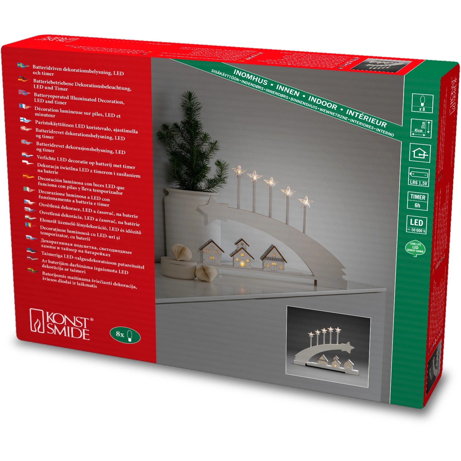 Konstsmide LED Holzsilhouette Komet Sternenförmige Birnen günstig online kaufen